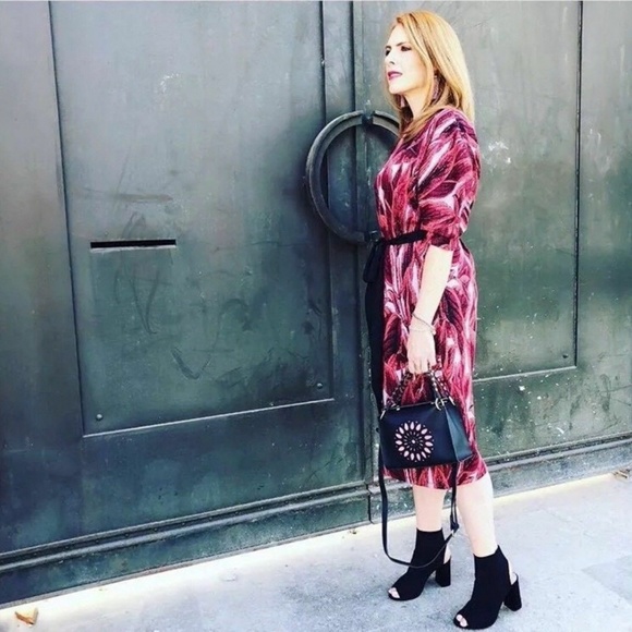 [LAST] NWT Zara S Puff Sleeve Jacquard Dress - Picture 1 of 7